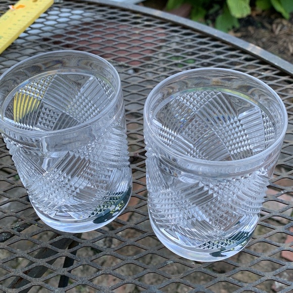 Pair of Ralph Lauren Leaded Crystal Double Old Fashioned Glasses - Argyle - Picture 8 of 15